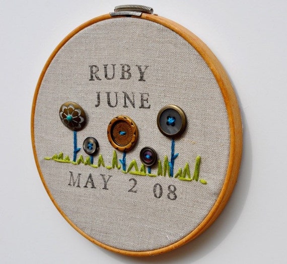 Personalized Embroidery Birth Date and Baby Name - An Heirloom Gift