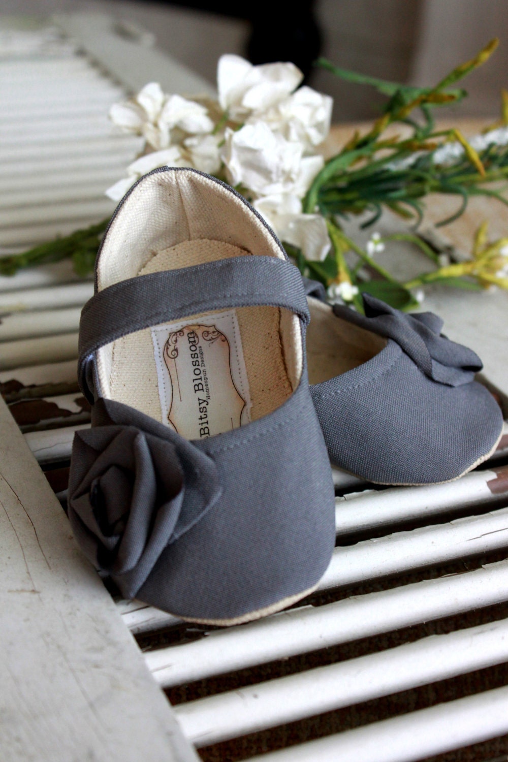 Baby Girl Shoes Toddler Girl Shoes Soft Soled Shoes Wedding Shoes Flower Girl Shoes Spring Shoes Summer Shoes Boutique Shoes -Grey Butter