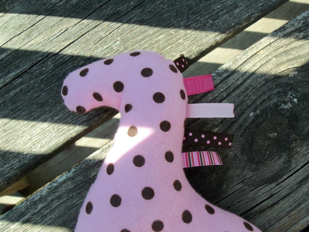 Pony Toy, Pink and Brown Polka Dots, Repurposed Materials