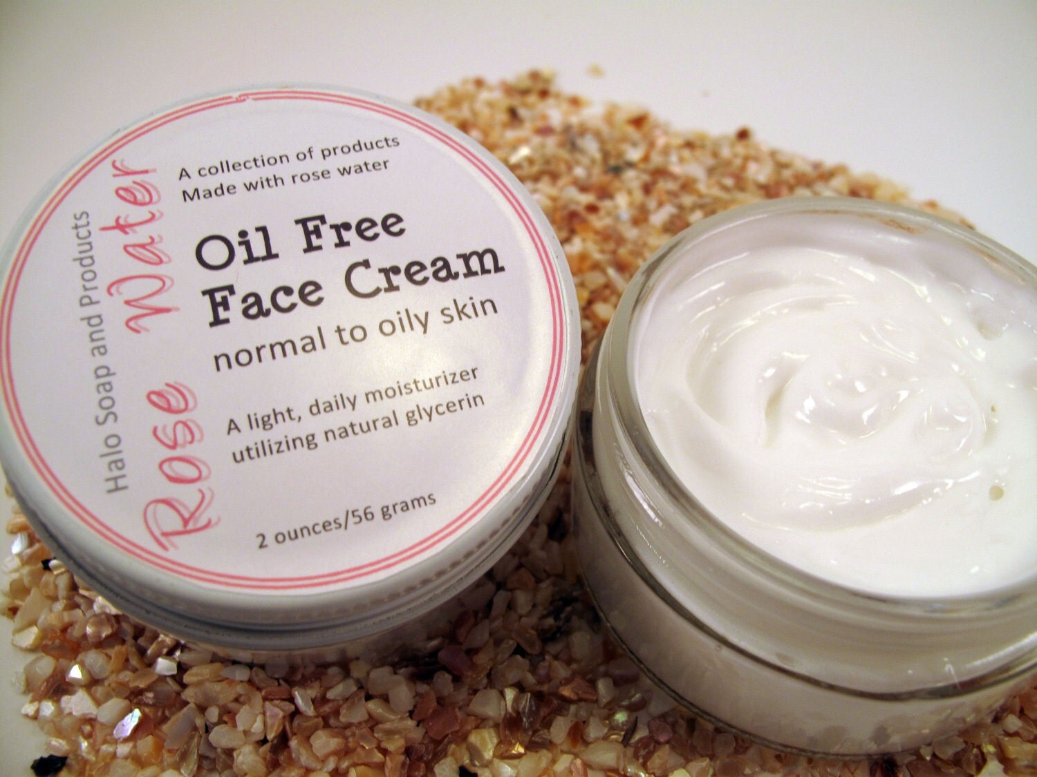 Oil Free Rose Water Face Cream by HaloSoap on Etsy