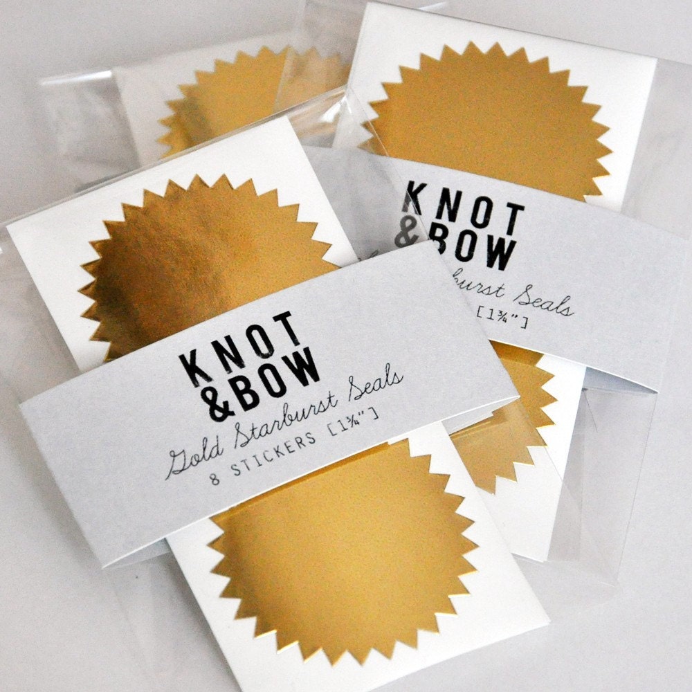Gold Starburst Seals - FREE SHIPPING