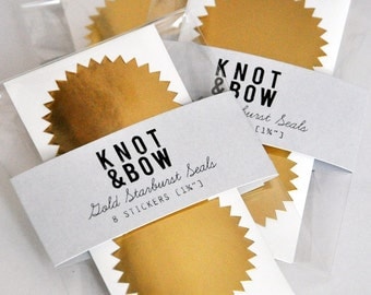 Gold Starburst Seals - FREE SHIPPING