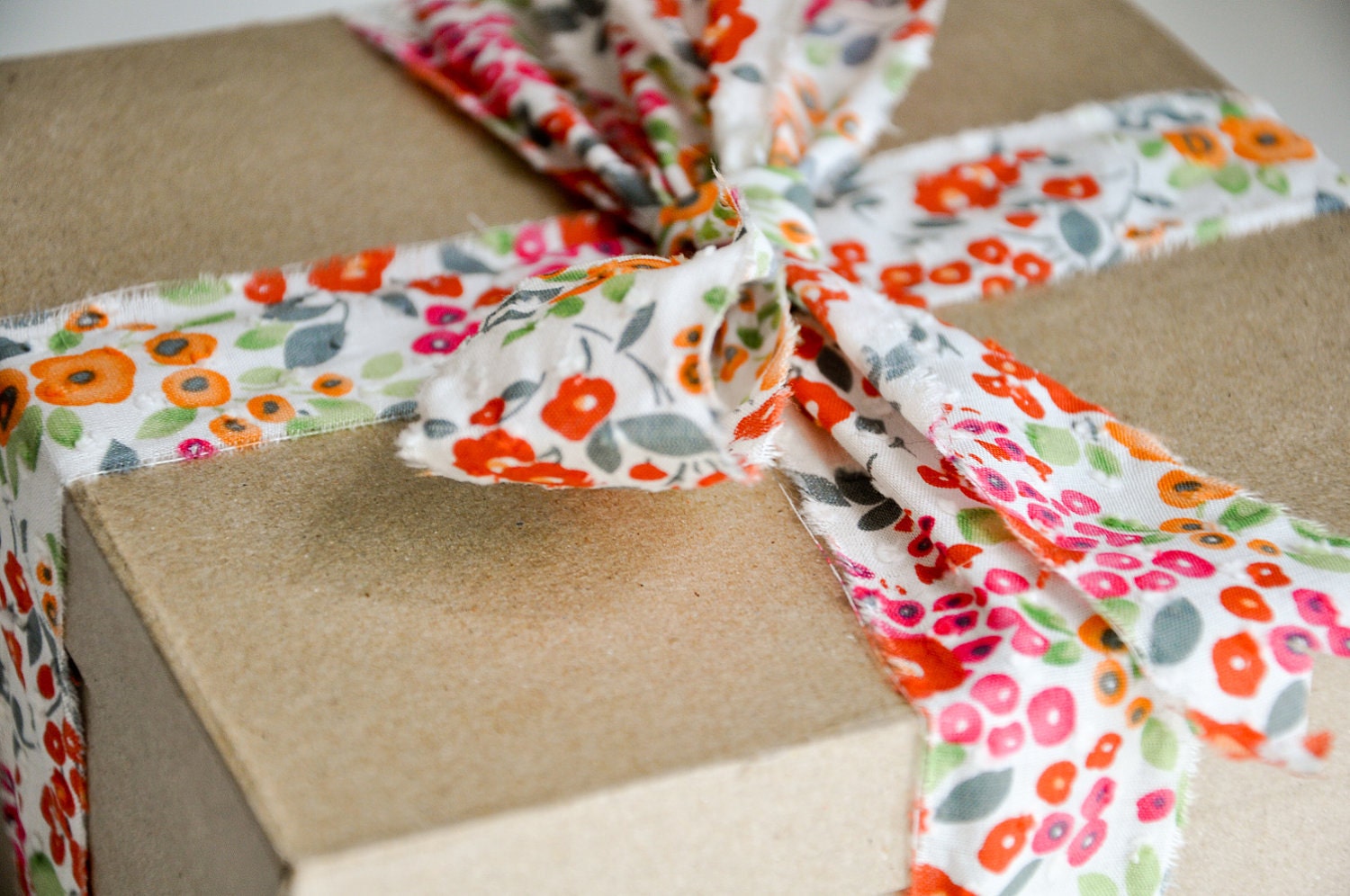 LAST CHANCE Floral Dot Fabric Ribbon