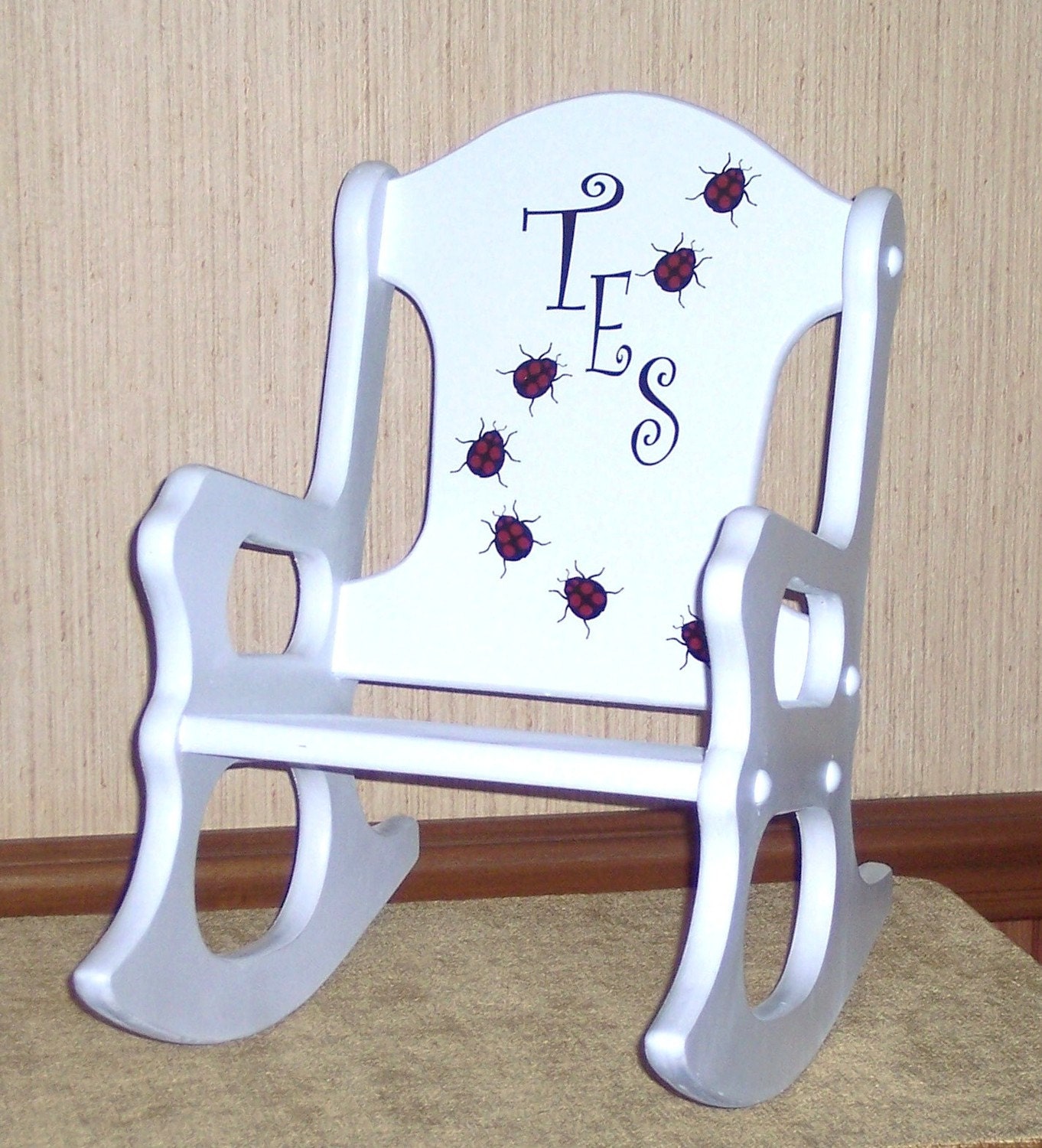 Personalized  Toddler Rocking Chair - Ladybugs