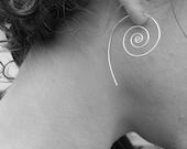 Koru Spiral Silver Hoop Earrings. Recycled Sterling Silver. Jewelry by FullSpiral on Etsy