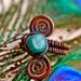 Recycled Copper Double Spiral Teal Chrysocolla Woven Ring. Size 8. Jewelry by FullSpiral on Etsy