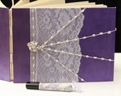Vintage Custom Wedding Guest Book, Photo Album, Matching Pen,  Lace, Plum, Personalized, Handmade,  ArtbyChapin