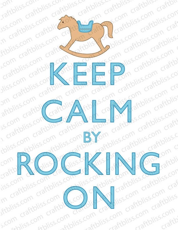 Decorative Baby Rocking Horse Keep Calm and Carry On Inspired Digital Download for Printing 8.5 x 11 Il_570xn