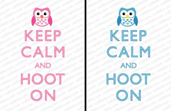 Decorative Boy and Girl Owls Hoot On Keep Calm and Carry On Inspired Digital Download for Printing 8.5 x 11 Il_570xn