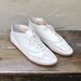 Vintage Off White Woven Leather Lace Up Boot Moccasins Ladies Size 9