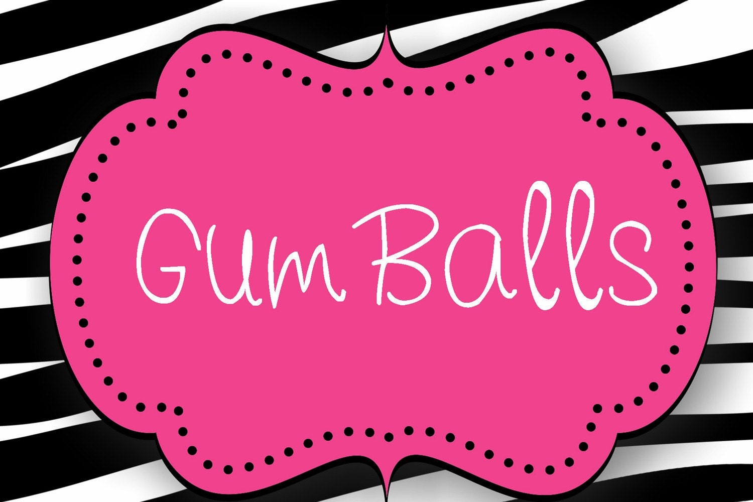 Zebra and Hot Pink Candy Buffet Labels Il_170x135
