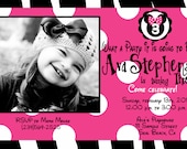 Minnie Diva Zebra and Hot Pink Birthday Printable Invitation Il_170x135