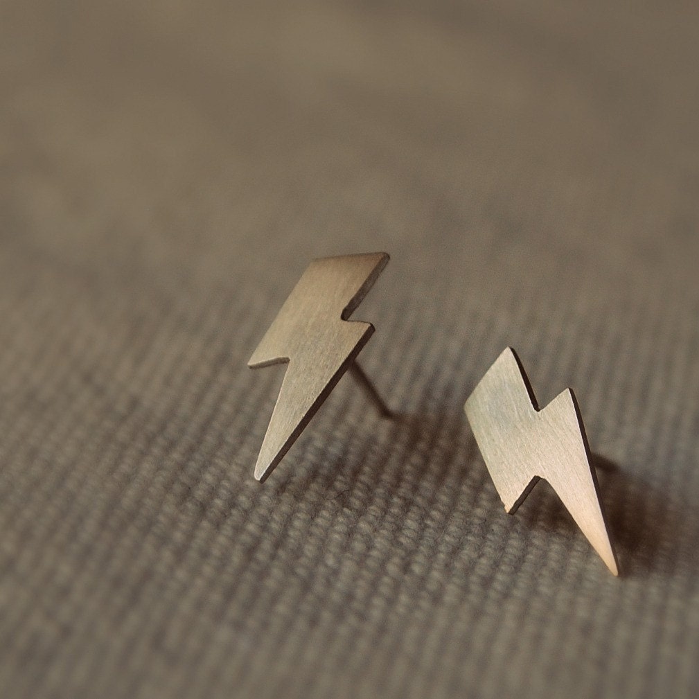 Lightning Bolt Stud Earrings