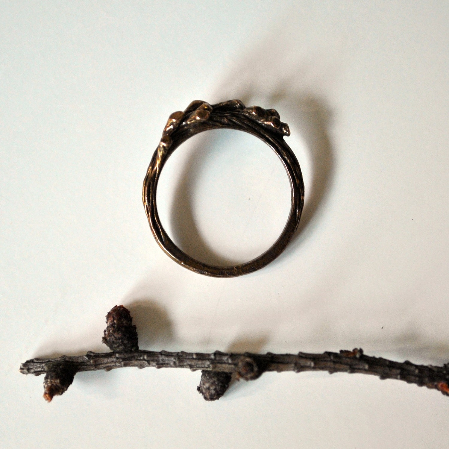 Vintage branches brass ring