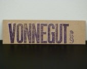 Kurt Vonnegut letterpress bookmark