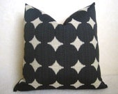 Dwell Studio - Ikat Dots - Decorative Pillow - Black - Linen - 18 inch - IKAT - Throw Pillow - Designer Pillow - Polka Dots