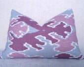 Bengal Bazaar - Kelly Wearstler Lee Jofa - Magenta - 12x18 inch - Ikat Pillow - Purple - Pink - Slate - Lumbar Pillow - Cushion