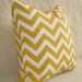 Chevron Print Designer Pillow / Sunshine Yellow / 18 inch / Zipper Enclosure / Pattern on both sides