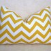 Chevron Print Lumbar Pillow / Sunshine Yellow / 10x14 inch / Pattern on Both Sides / Zipper Enclosure