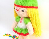 Instant Download PDF amigurumi crochet pattern girl frog-Kelly-etsy
