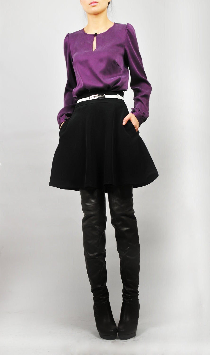 Glamourous purple silk blouse