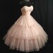 Vintage 50's 50s STRAPLESS Shell Pink Layered Tulle Taffeta Sequins Party PROM Wedding DRESS Gown