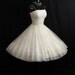Vintage 1950's 50s White Ruched Chiffon Organza Party Prom Wedding Bridal Dress Gown