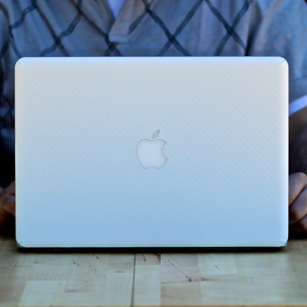 White Carbon Fiber MacBook Teksure Skin