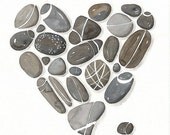 Pebbles No.22 - Watercolor Art Print, Limited Edition - Painting by Lorisworld