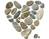 8x10 Heart Print, Limited Edition - Pebbles No.28 - Art watercolor Painting by Lorisworld