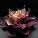 Bilberry Cream and Caramel Felt Flower Brooch Handmade to Order / 4.5 inch