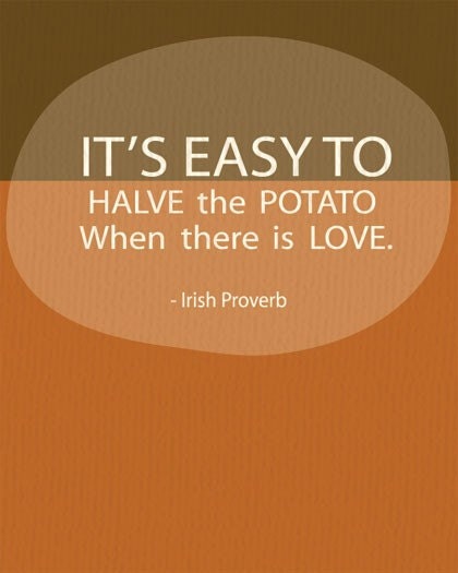 Items similar to Halve the Potato... Irish Quote Poster Print Wall