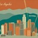 Los Angeles, California - Retro Art Poster (black style E8-O-LA1, blue style E8-O-LA2, or rust style E8-O-LA3)