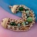 Vintage Multi Strand Green Beaded Bracelet by ART