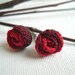 Cute red rose earrings - red rose crochet earrings - Lace Fashion 2013 - Romantic present - gift for her - little rose earrings