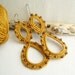 Mustard yellow long dangle earrings - Crochet Earrings - Summer Lace fashion earrings - Mustard Long Earrings - Boho Chic Earrings