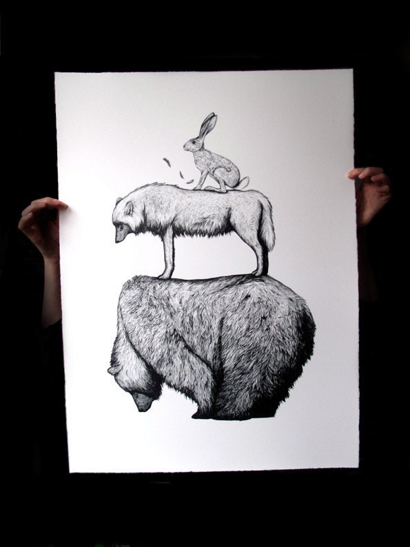 Laughed at by the Gods - Limited Edition Screen Print by Amy Dover for onethirty3