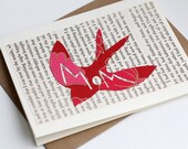 Mother's Day Papercut Card, Mother's Day Card With Handcut Pink Bird Detail, One of a Kind Handcut Paper Card For Mom