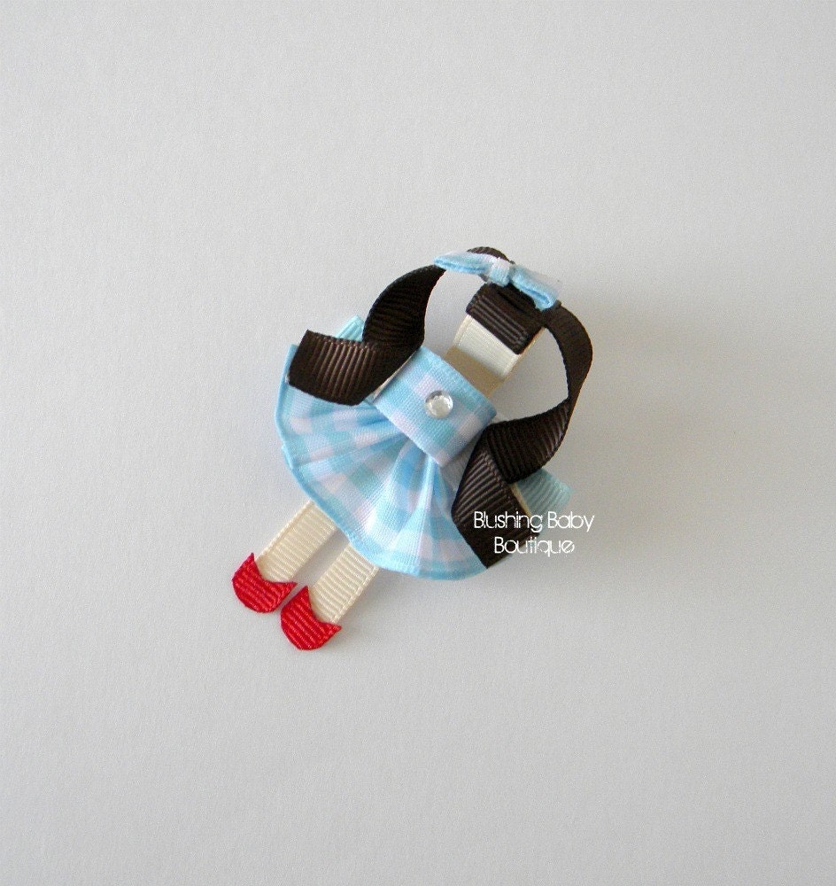 Inspired by Dorothy Hair Clip- Wizard of Oz- Wicked Witch-- Princess Hair Clip