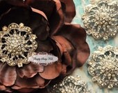 RD74 BIG 2 inch CLEAR Rhinestone embellishment button Perfect for wedding accessories invitations pillow crystal bouquet flowers hair