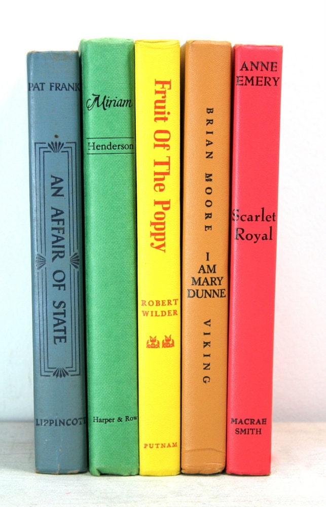 Instant Collection Vintage Book Bundle Rainbow Colors