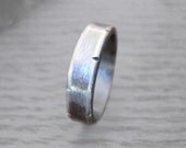 Wide Band Ring - Rustic Sterling Silver, Unisex, engagement, rustic wedding band - Your Size/Personalization Available