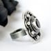 Amethyst Cocktail Ring, Sterling silver, faceted, Cog in the Machine Statement ring, February birthstone