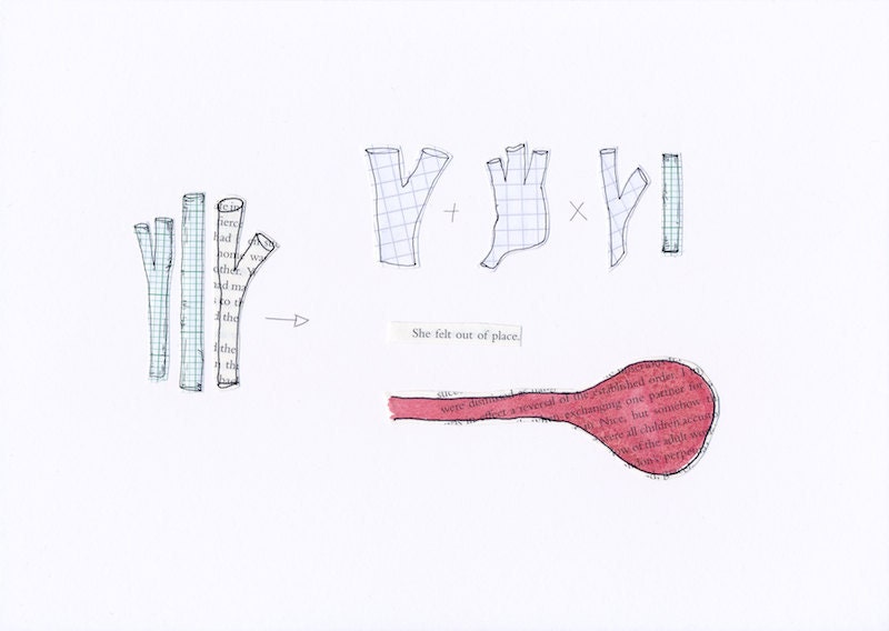 Collage Drawing Art Print 11.5 x 8