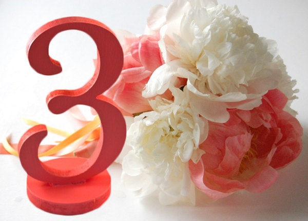 Table Numbers Weddings - Coral Decor for Weddings 1-10