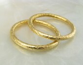 textured gold ring -- full round textured band, handmade in 21k gold