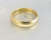 basic low dome wedding band for men or women, 4mm wide in 21k gold