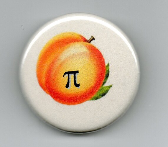 Peach Pi Geek Humor   1.25 inch Button