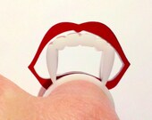Vampire Fangs - Lips and Teeth - Laser Cut Acrylic RingSet