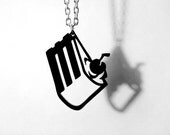 The Cake Is a Lie - Portal Cake Lasercut Acrylic Pendant Necklace - GLaDOS